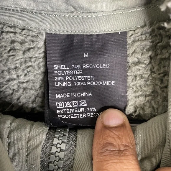 Vuori Sherpa Fleece Jacket Womens Medium Green Full Zip Lined Pockets Cozy - Picture 5 of 12